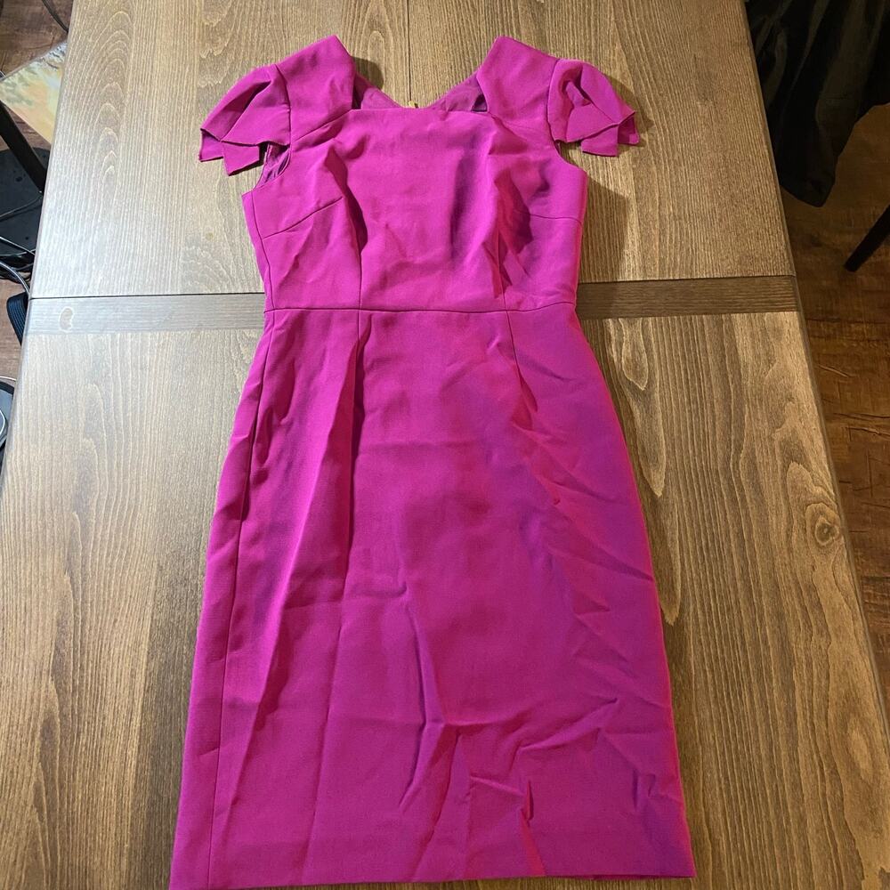 Alex Marie Magenta Pink Statement Sleeves Dress, Sz 4